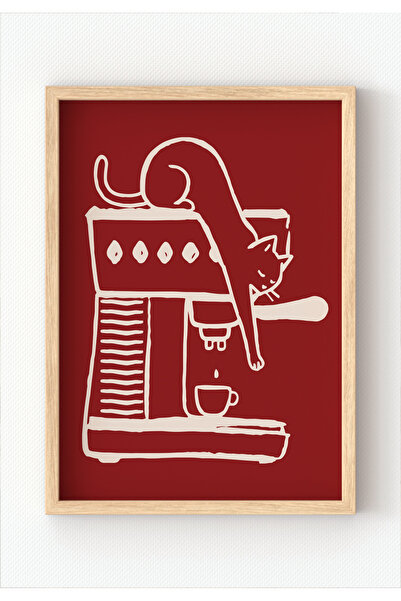 MIOVI WORKS Coffee Time | Çerçeveli Modern Minimal Kahve Temalı Duvar Dekoras...