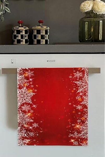 Yıldızan Esnshop Red New Year Themed Christmas Oven Kitchen Towel 30X50Cm 120...