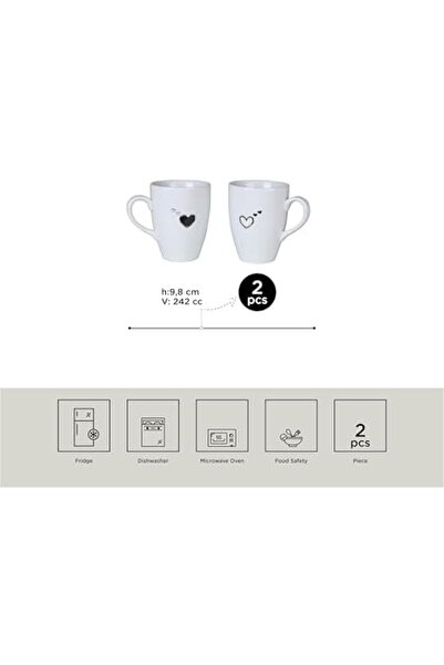 Yıldızan Esnshop Porcelain Pretty 2 Piece Mug Cup 1209132