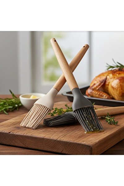 Yıldızan Yvzshop2 Bamboo Handle Silicone Brush, Bamboo Long Silicone Oil and ...