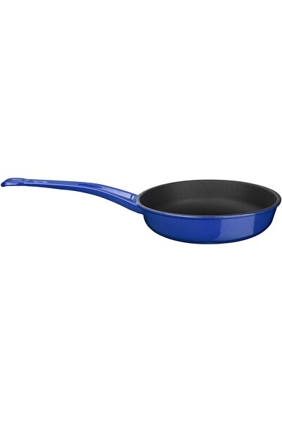 Yıldızan Esnshop Metal Cast Iron Frying Pan with Metal Handle, 24 Cm, Blue 12...