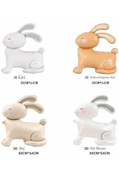 Nacario Nrcrioshop Milk White 3D Large Size Rabbit Foil Balloon 1201248