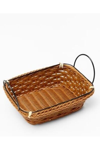 Nacario Nrcrioshop Bread Basket 21X17X7 Cm, Wicker Look Plastic, Metal Strapp...