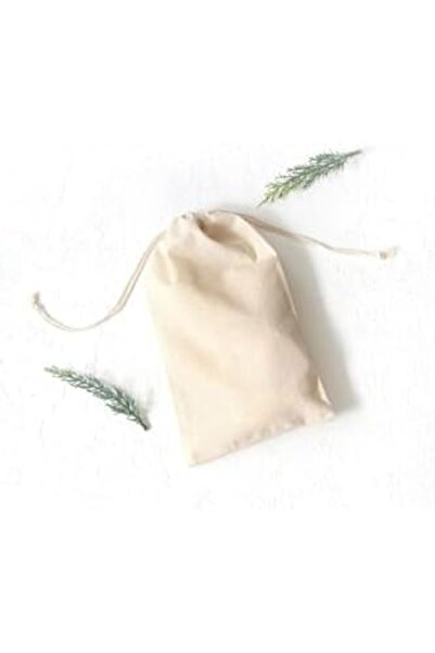 Yıldızan Esnshop Cream Raw Cloth Fabric Pouch with Lace, 9X12 cm 10 Pcs 1209132