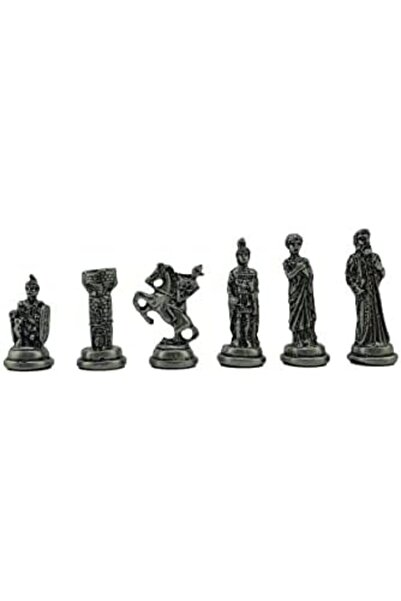 Nacario Nrcrioshop Medium Size Metal -Sparta Chess Set Antique and Marble Pat...