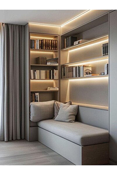 Grcstyle Sandıklı Ledli Kitaplık, Ledli Raf