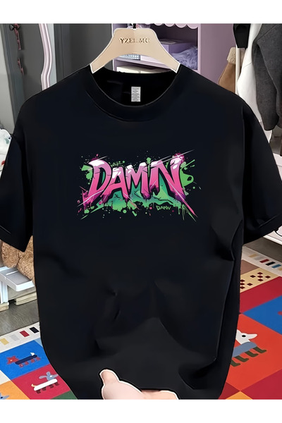 GHZAL Home Collection Printed Oversize Women'S/Men's Unisex White Tshirt