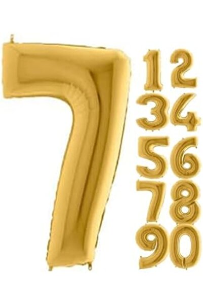 Nacario Nrcrioshop 7 Number Foil Balloons Gold Yellow 16 Inch 1201248