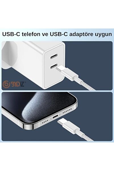 Yıldızan brkshop Bydiz Uyumlu 17/16/15 /pro/Max/Plus/iPad/Mac Usb C To Usb C ...