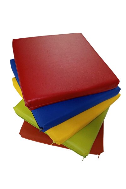 BRT MÜZİK ALETLERİ ANAOKULU MİNDERİ 40X40 X5CM RENKLİ DERİ ÇOÇUK OYUN VE KREŞ...