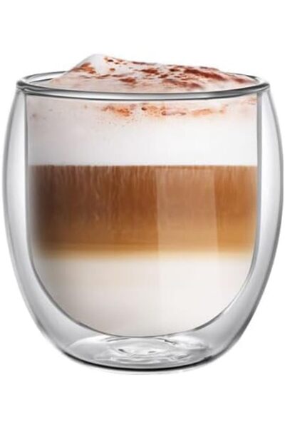 Nacario NrcrioShop كوب زجاجي مزدوج من البوروسيليكات سعة 400 مل (2 قطعة) 1201248