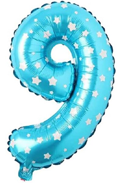 Nacario NrcrioShop بالون من رقائق الفويل على شكل نجمة زرقاء مقاس 16 بوصة مع 9...