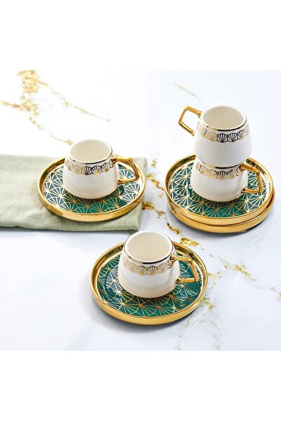 Yıldızan arsnshop Verde 6 Kişilik Kahve Fincan Takımı 100 ml 1232010