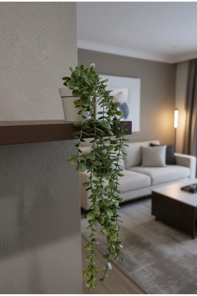 HomeBasics 7 li Uzun Sarkan Dekor Yapay Çiçek Saksıda 1 Adet 50 cm