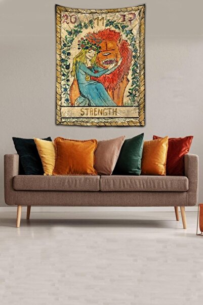 Nacario Nrcrioshop Pelangi Strength Tarot Washable Stain Resistant Fabric Wal...