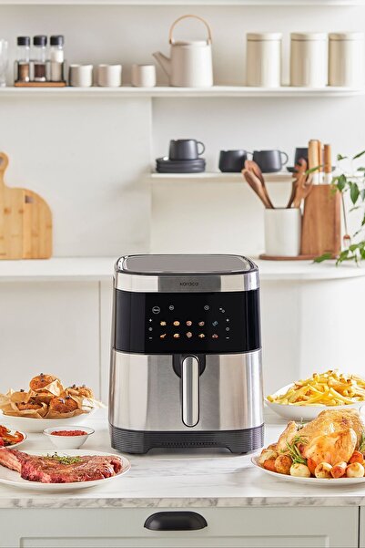 ozbience 9L Smart Color Screen Inox Airfryer, Geniş Hazne, Modern Tasarım