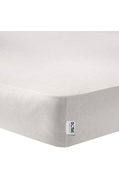 Yıldızan Esnshop Kobe Knitted Combed Cotton Elastic Bed Sheet, Double, Cream,...