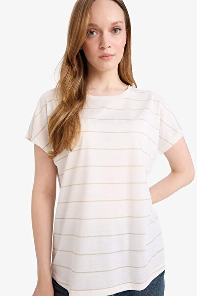 DeFacto Striped Short Sleeve T-Shirt E6075Ax26Sp