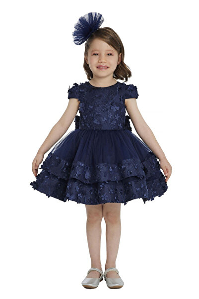 Pamina Elegant multi-layered girls' dress for special occasions with a hair a...