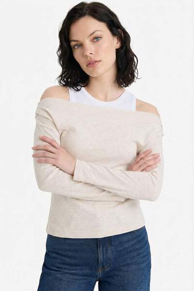 DeFacto Slim Fit Double Layer Ribbed T-Shirt G6336Ax25Wn