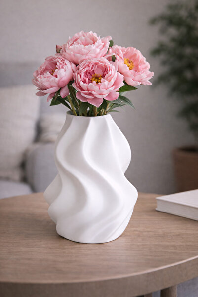 Vescarri مزهرية زخرفية مخملية الملمس - تصميم عصري وناعم