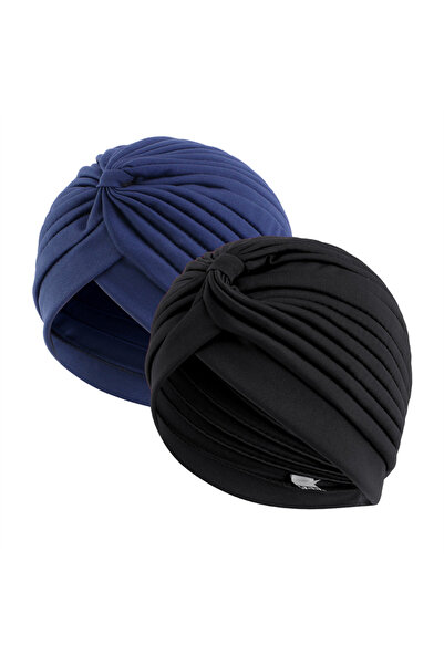 Choice One Size Black navy 2pcs/lot Stretch Turbans Head Beanie Cover Twisted...