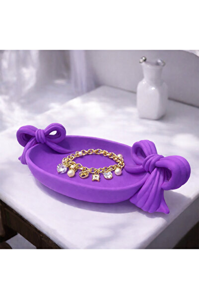 Vescarri مجوهرات بوهو وصينية أدوات الزينة بتفاصيل فيونكة - وعاء