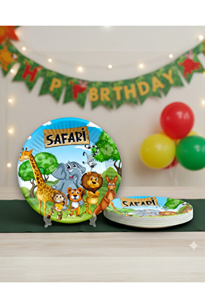 Evabrite Тарілка для дня народження з мотивом «Милі тварини» – 22 см | 8 порц...