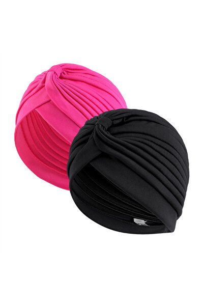 Choice One Size Black hot pink 2pcs/lot Stretch Turbans Head Beanie Cover Twi...