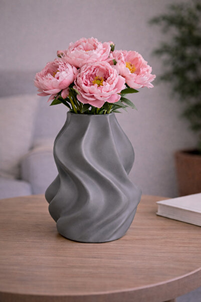 Vescarri مزهرية زخرفية مخملية الملمس - تصميم عصري وناعم