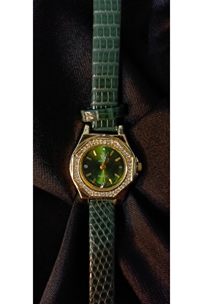 Poyi Aksesuar Yeşil Deri Kordonlu Zarif Kadın Kol Saati-Sevgiliye Hediye