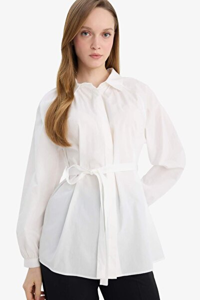 DeFacto Relax Fıt Poplin Gömlek Tunik G7704AX26SP