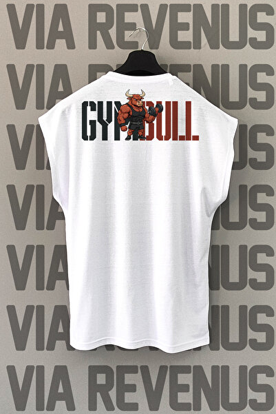 Vordevia Gym Bull Back Printed Zero Sleeve 100% Cotton Sports Tshirt
