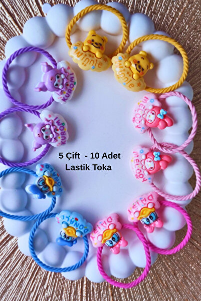 Nisankids Дівчача гумова шпилька Kuromi та її друзі (5 пар - 10 штук)