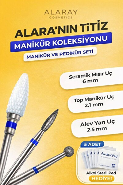 alaraycosmetics Profesyonel Tırnak Freze Uçları | Seramik & Elmas | Jel Oje S...