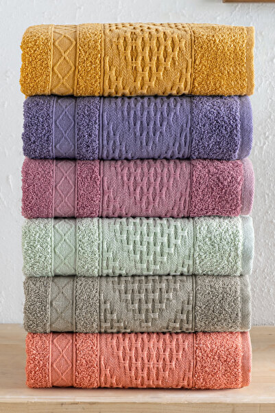 Minoset Begüm El Havlu Seti 6’lı %100 Pamuk 50x90 cm – Emici, Yumuşak, Dayanı...