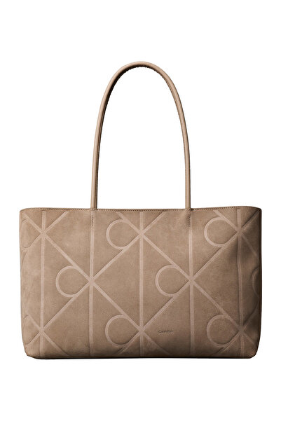 Calvin Klein %100 İnek Süet Vizon Kadın Tote Çanta LV04F3334GVFU