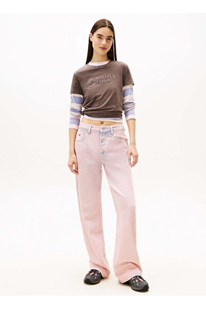 Tommy Jeans Yuvarlak Yaka Baskılı Siyah Kadın T-Shirt TJW REG GMD SCRIPT TEE