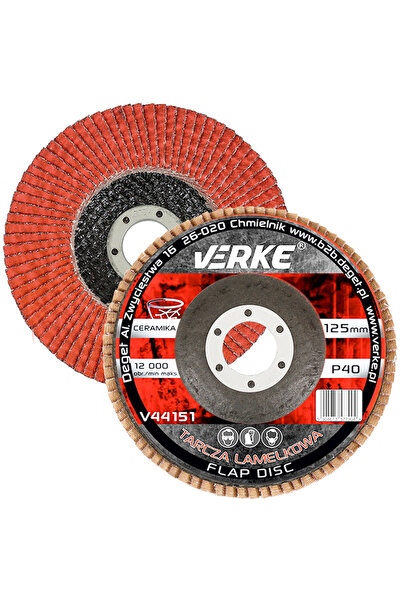 VERKE Abrasive grinding disc 125mm, VERKE, p40 ceramic, V44151
