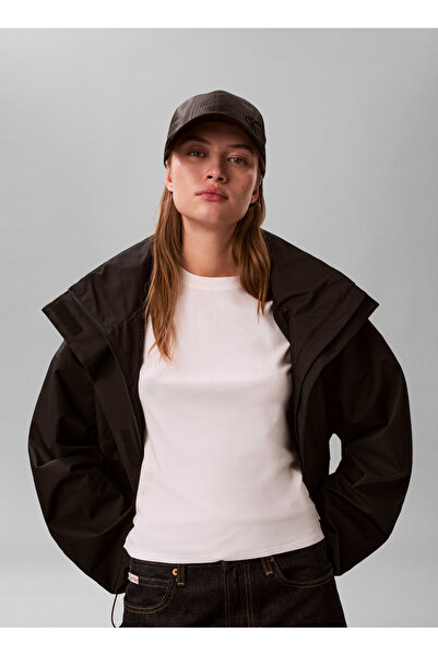 Calvin Klein Siyah Kadın Şapka MONOGRAM EMBROIDERY MOIRE CAP