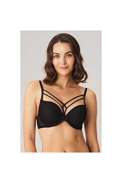 Narnuga Underwire Supported Padded Straps Detachable Collar Detailed T-Shirt Bra