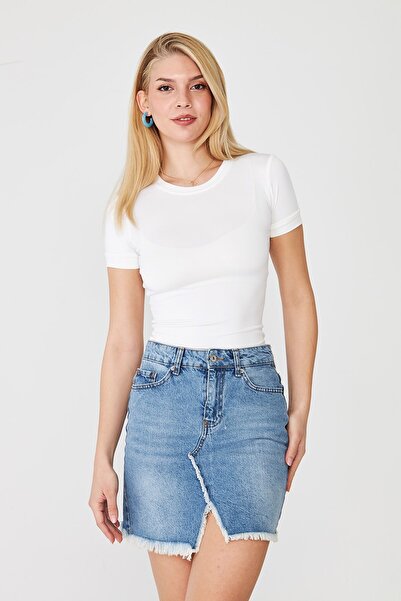 The Champ Clothing Ultra Soft Round Neck Short Sleeve Blouse White