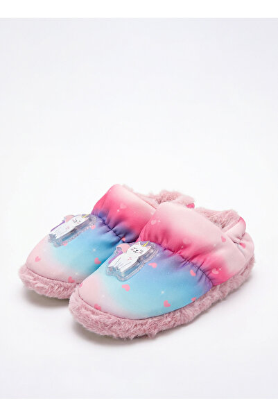 Peluche Pembe Kız Çocuk Ev Ayakkabısı CAT - IŞIKLI