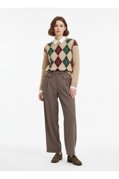 2wins Lastikli Bel Havuç Mint Kadın Pantolon Lotus Pants