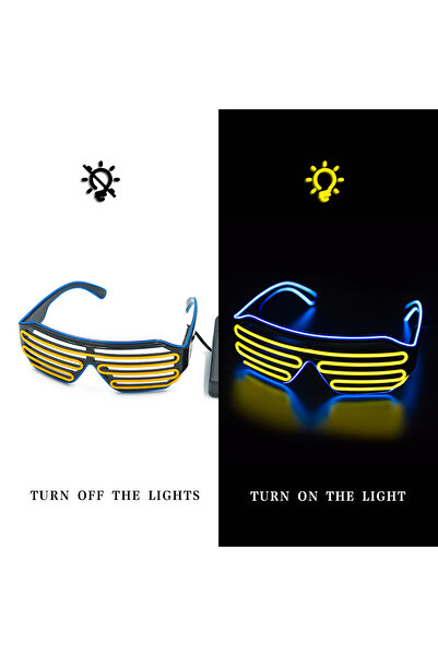 Choice 15cm Blue and yellow Glowing Glasses LED Gafas Luminous Bril Neon Chri...