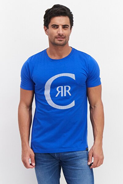 Cerruti 1881 Men Crew Neck Short Sleeves Graphic Print T-Shirt, Blue