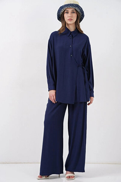 nedo7 طقم بنطلون وسترة برباط 6752 - أزرق داكن