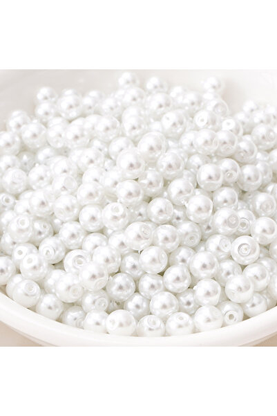 Choice6 3mm 50pcs White 3/4/5/6/8/10mm Glass Imitation Pearl Round Loose Bead...