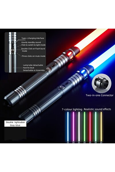 Choice مقاس واحد، قطعتان، 08 رمادي أزرق، سيف ضوئي مطور من REikirc، مستشعر للج...