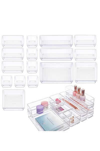 Generic Drawer Tray Dividers 16 Pieces, Drawer Organizer, Plastic Cabinet Org...